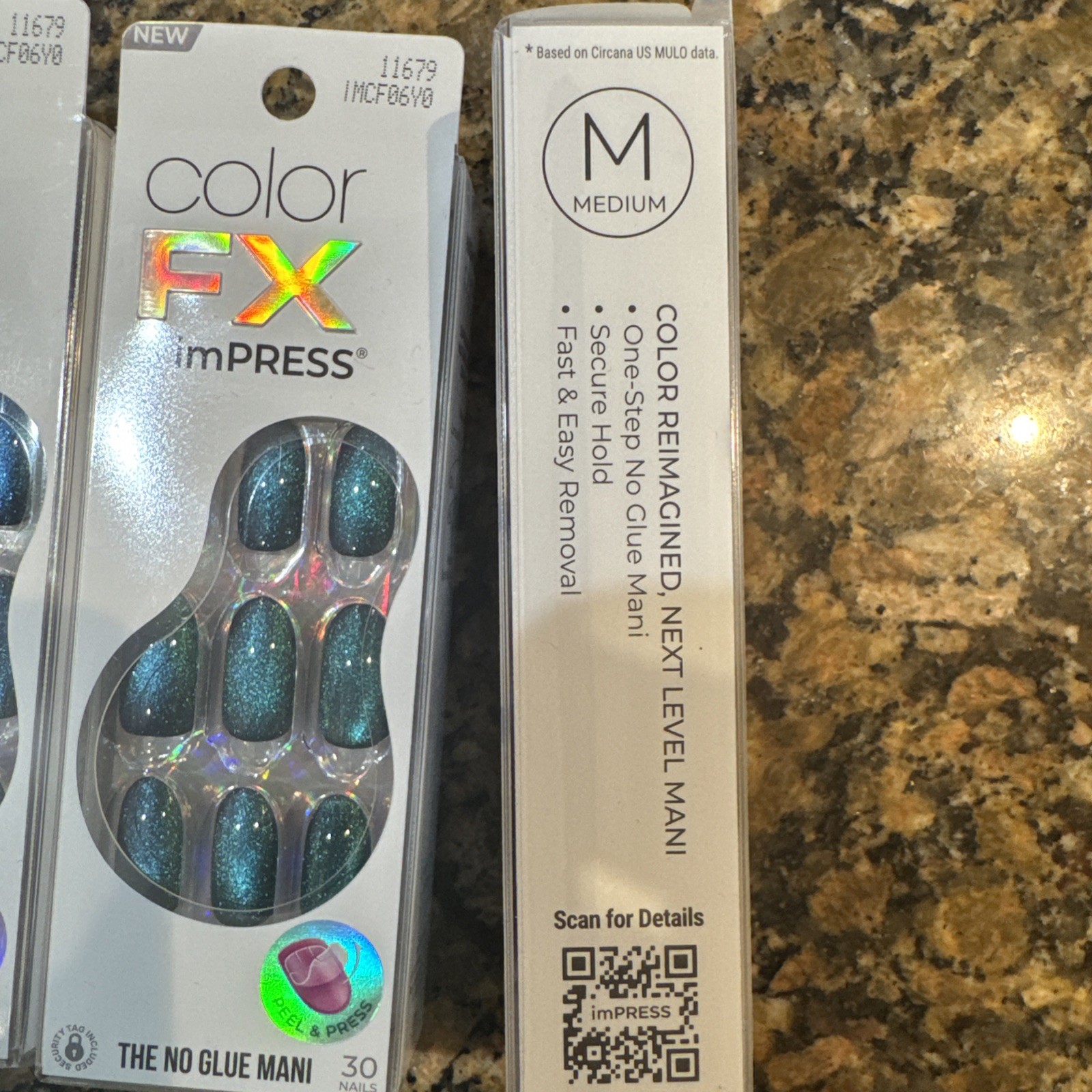 Lot Of 3 Kiss Impress Color FX Press On Nails Medium oval 11679 Free Mind NEW