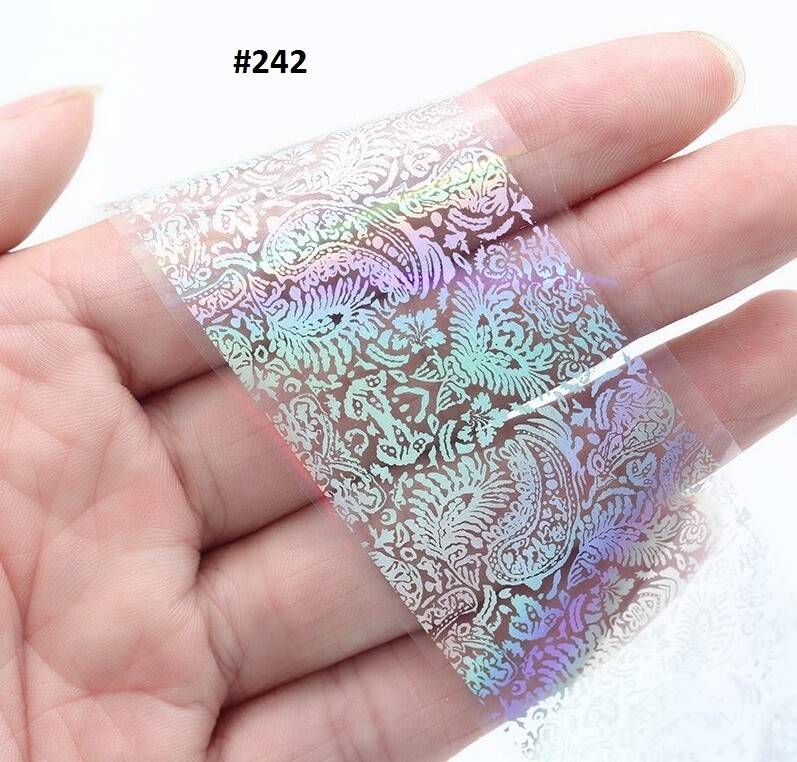 10- 50 Sheets Holographic Glitter Foil Nail Art Transfer Decor Tips Wraps Foil,