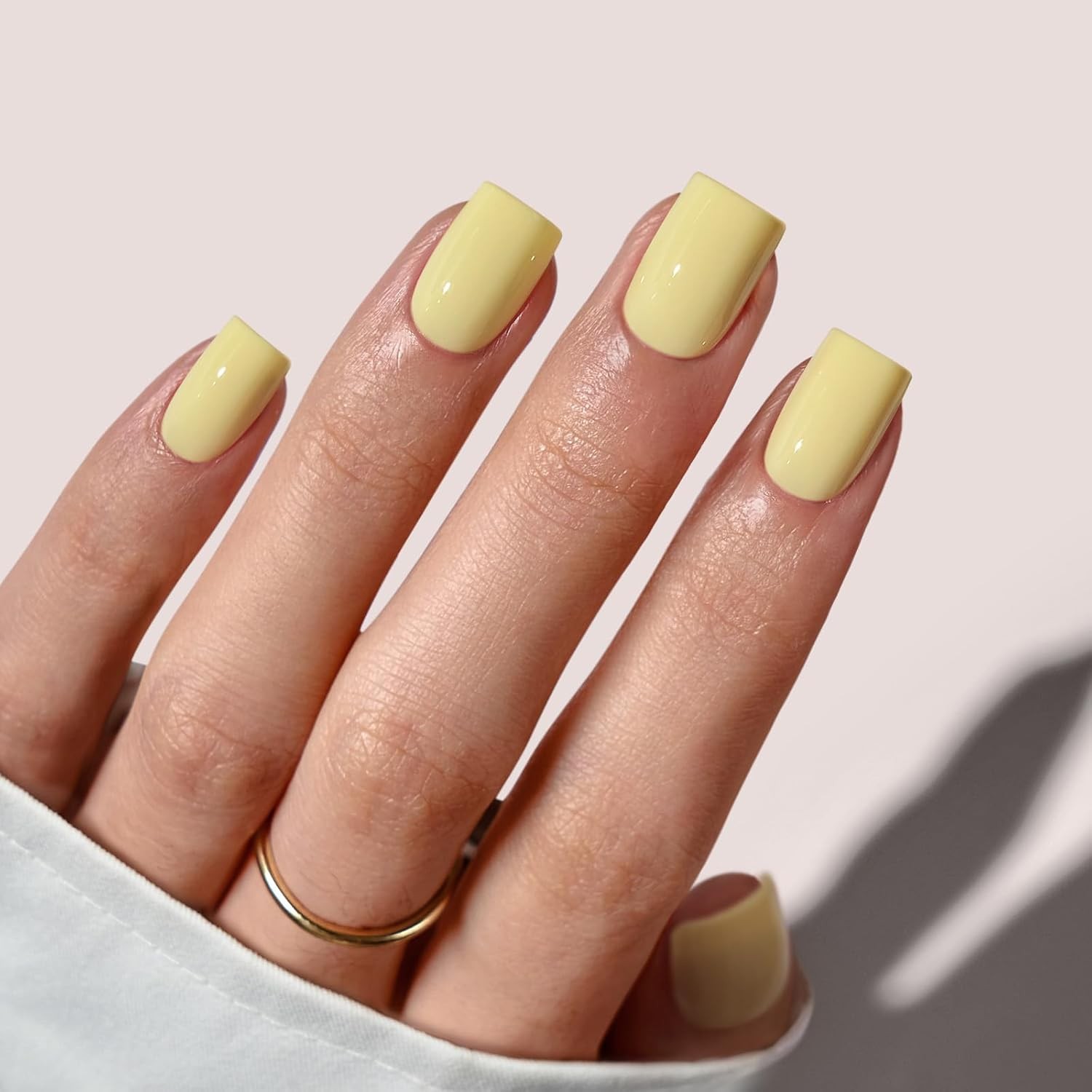 BTArtbox Press On Nails – Pastel Baby Pink Short Gel Glue On Nails for Women