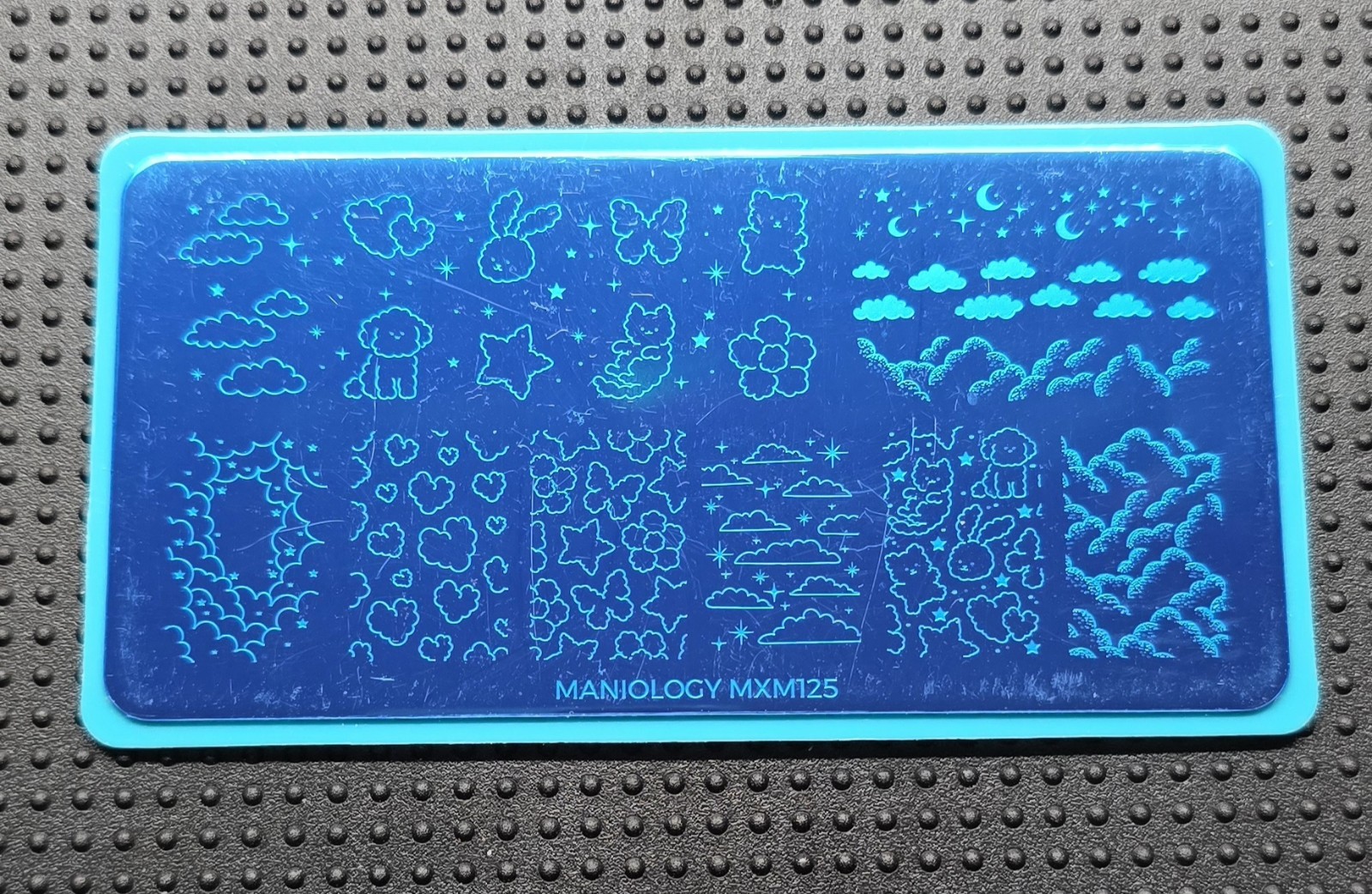 Maniology MXM125 Over The Clouds Fluff Buddies Nail Stamp Plate Sky Star Animals