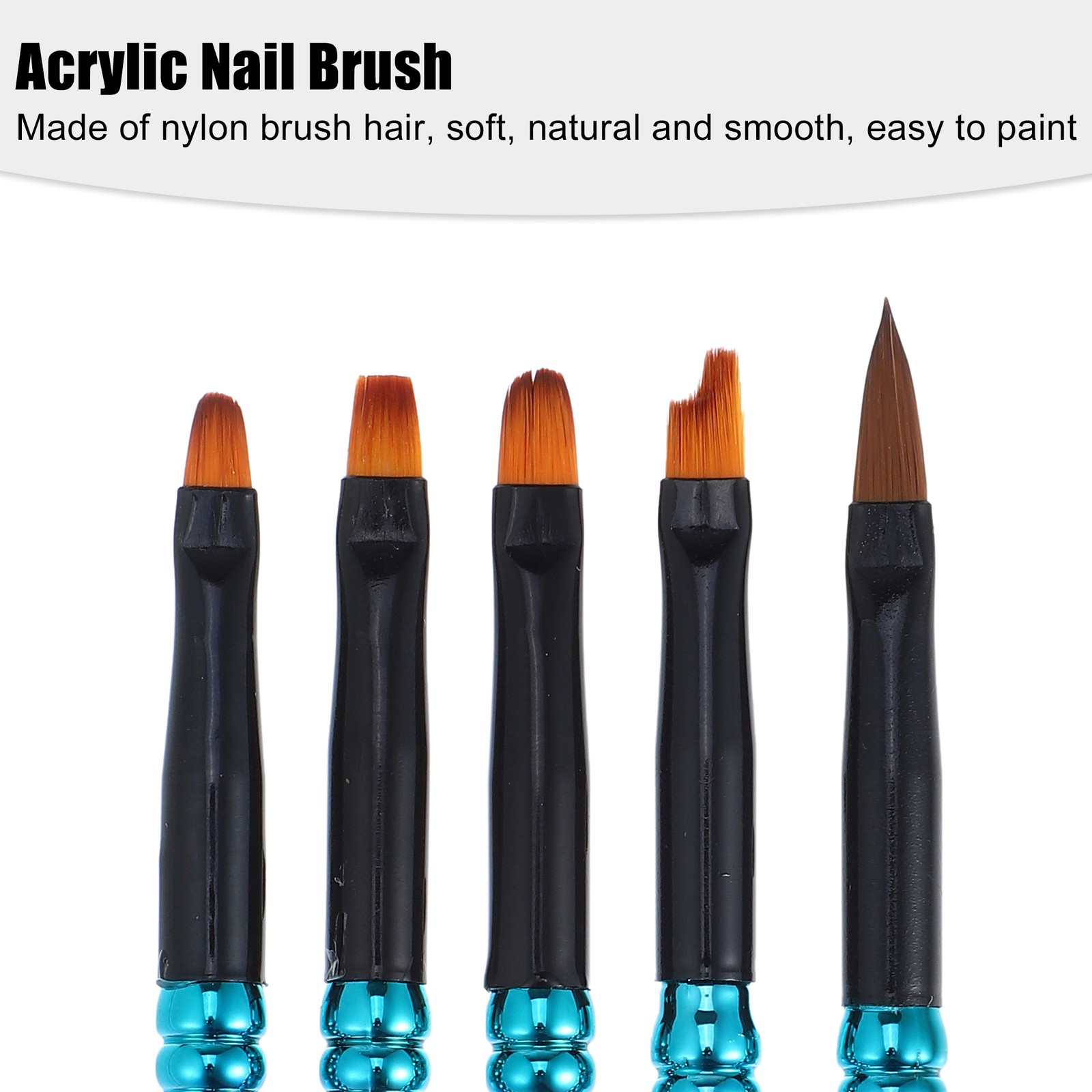 Nail Art Brushes 5 Pcs Nail Design Tools Kit Nail Liner Brush Blue Gradient Pink