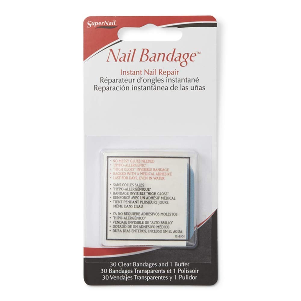 SuperNail 30 Count Bandages for Fast Nail Repair – Clear Finish & Easy Apply