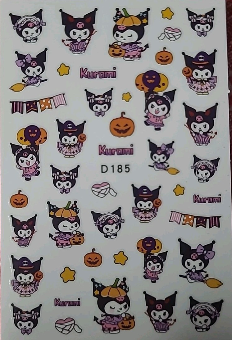 Kuromi Hello Kitty Spooky Fun Halloween, Fun Nail Art Stickers