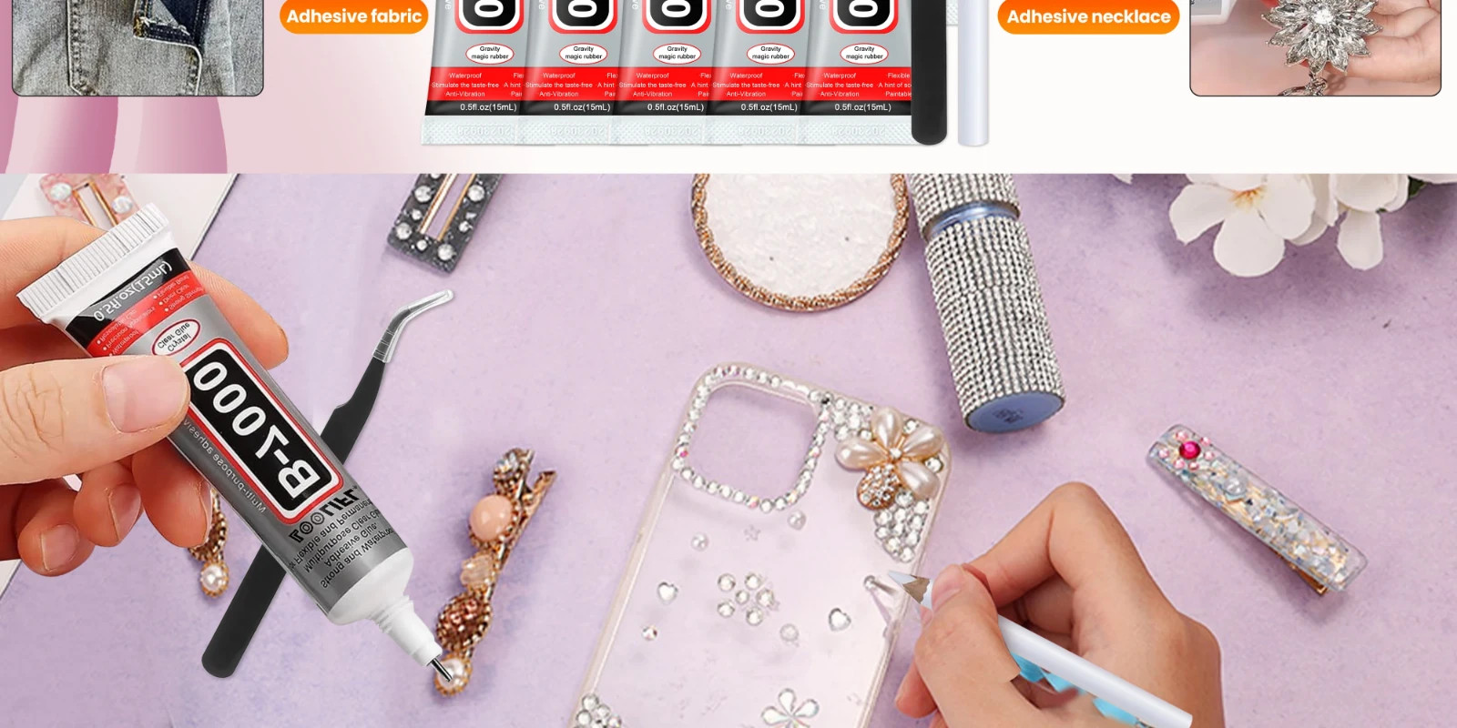 B7000 Clear Adhesive Glue High Viscosity for Rhinestone Jewelry Nail Art Craft