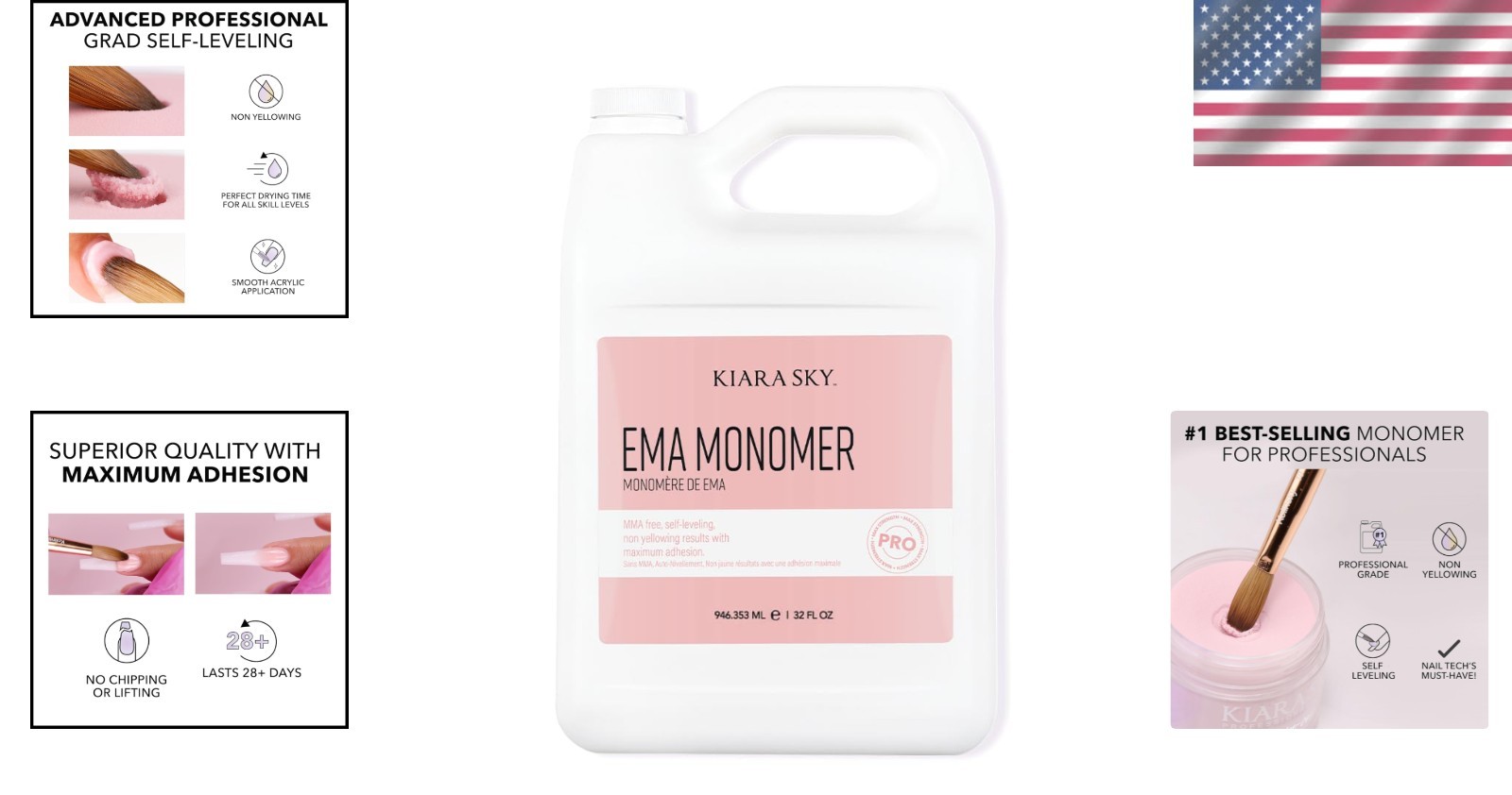EMA Monomer 32 Fl Oz – Advanced Non-Yellowing Acrylic Nail Liquid for Perfection
