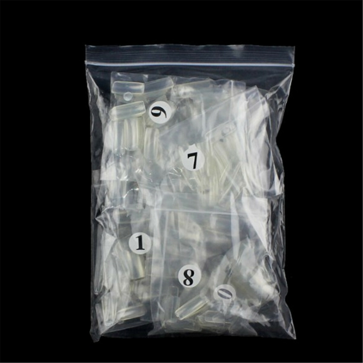 500pcs DIY False Finger Nail Tips Plastic Nails Clear Full Cover Coffin Nail