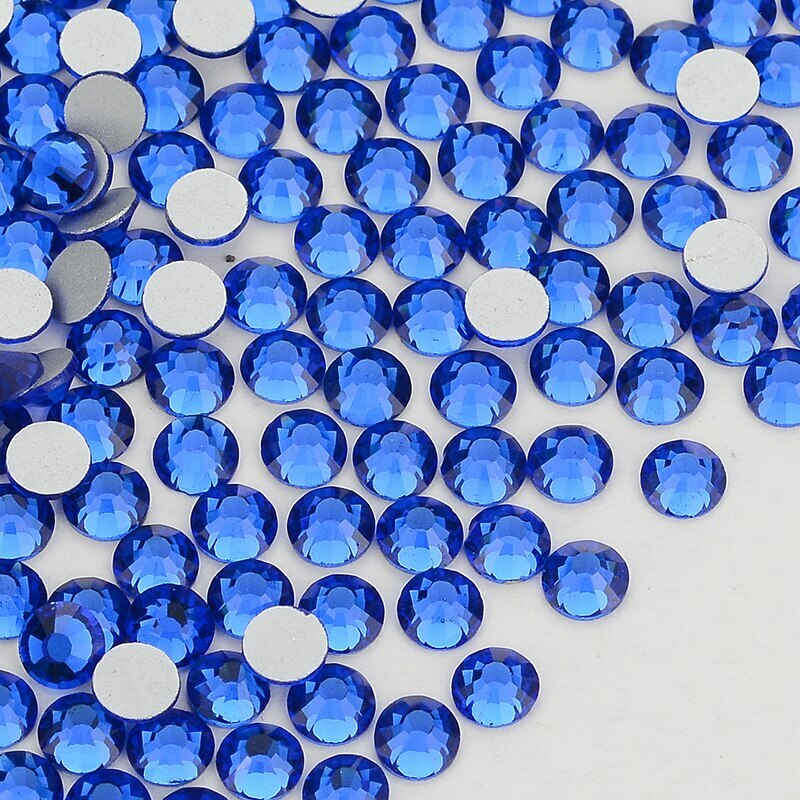 SS6 Royal Blue Crystal FlatBack Glass Rhinestones Non-HotFix Nail Art Decoration