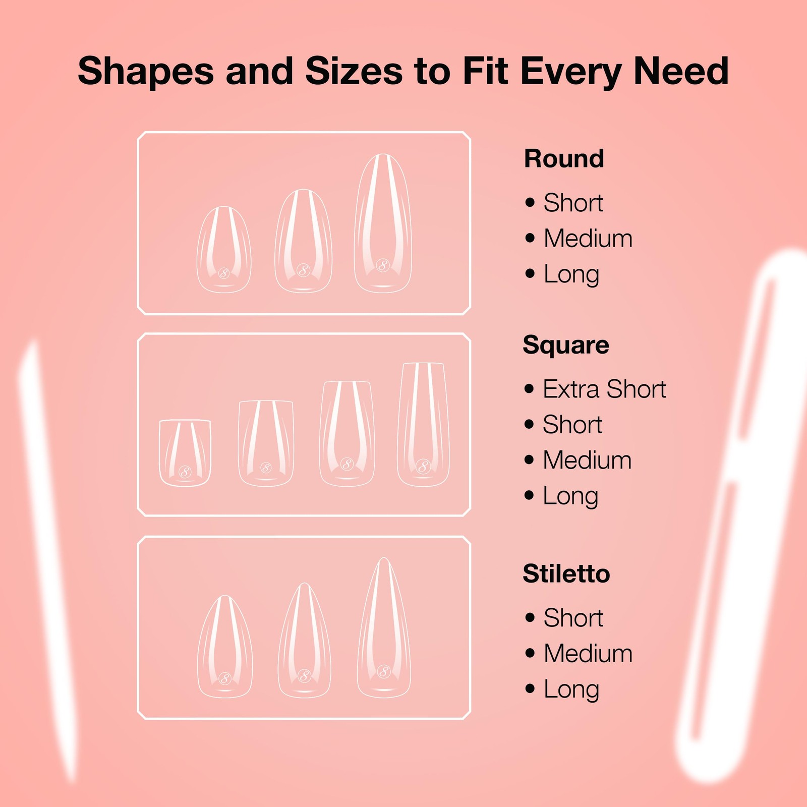 Cre8tion Soft Gel Nail Tips, Short Round Shape, 602 Tips in 14 Sizes (00-9) f…