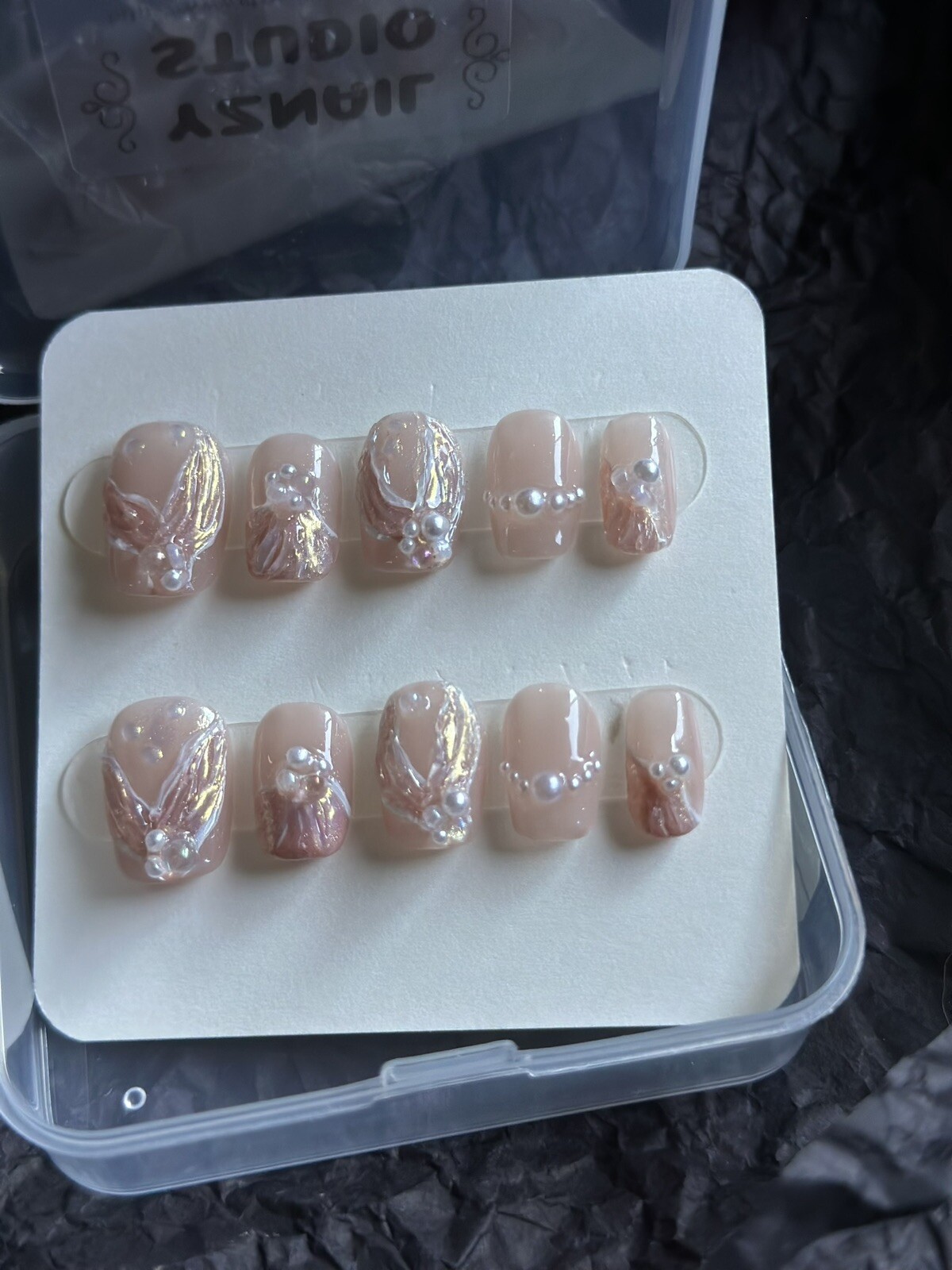 🔥CUSTOM Mermaid Gel Press On False Nails set /Handmade short nails size：S