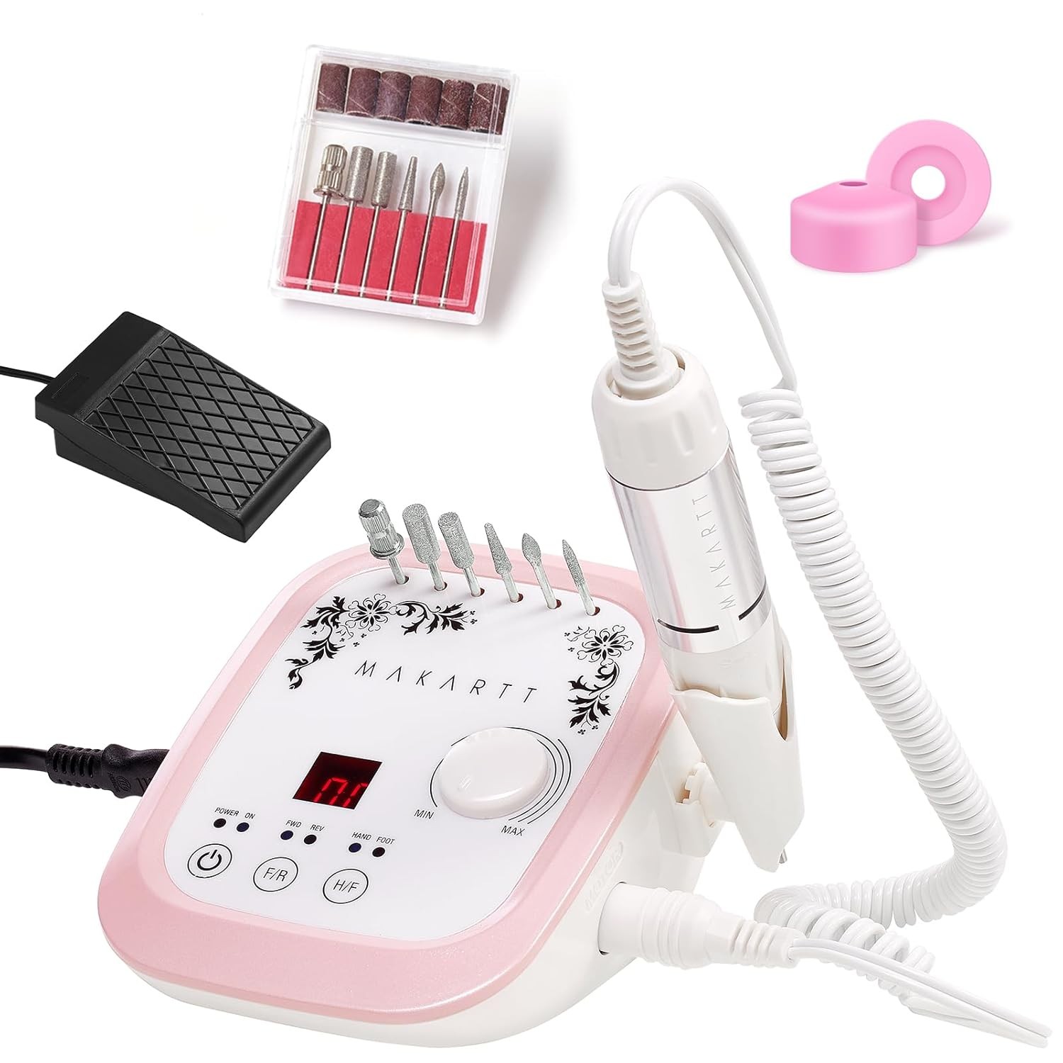 Nail file machine – Professional 35000RPM electricnail filemachine,drill bit set
