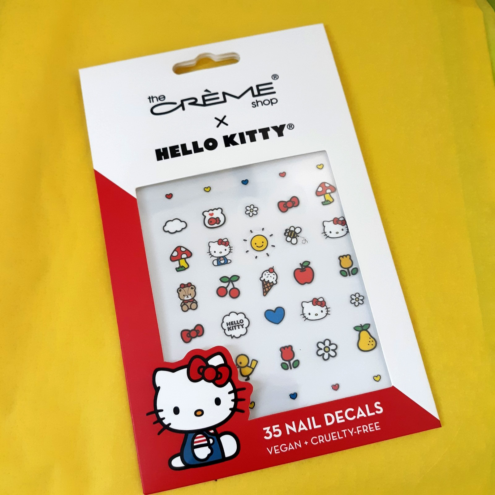 The Creme Shop Hello Kitty Nail Decals 35 Piece Easy To Apply Cute Nail Art New