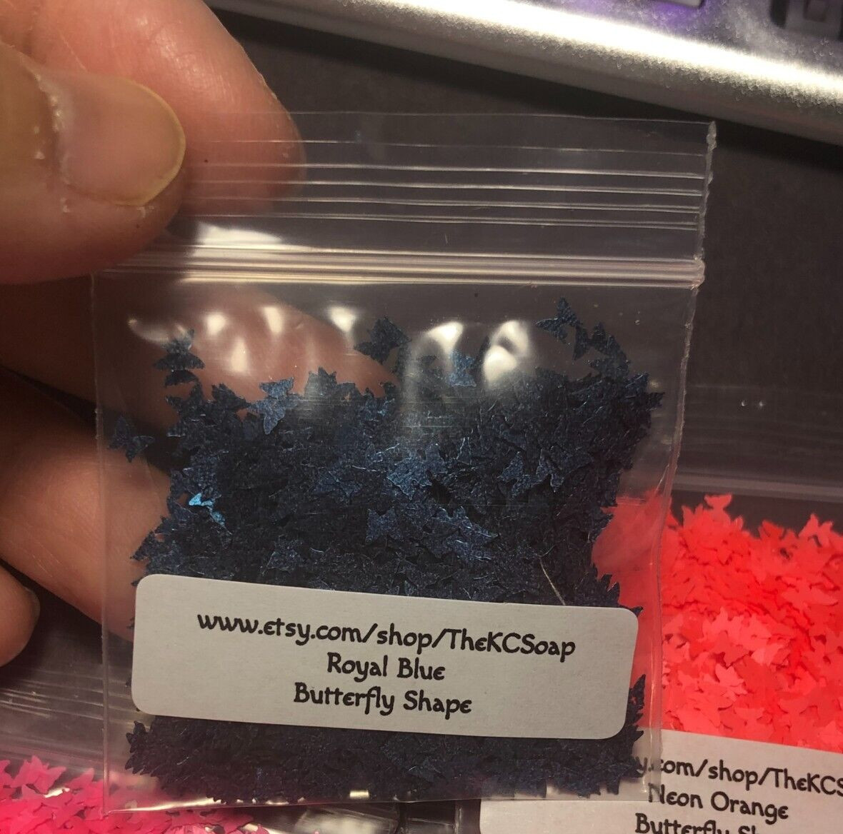 50g Solvent Resistant BUTTERFLY SHAPE Glitter ROYAL BLUE ART Nail Craft