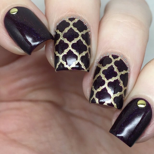 Moroccan stencils for nails, quatrefoil nail stickers, nail art, nail vinyls