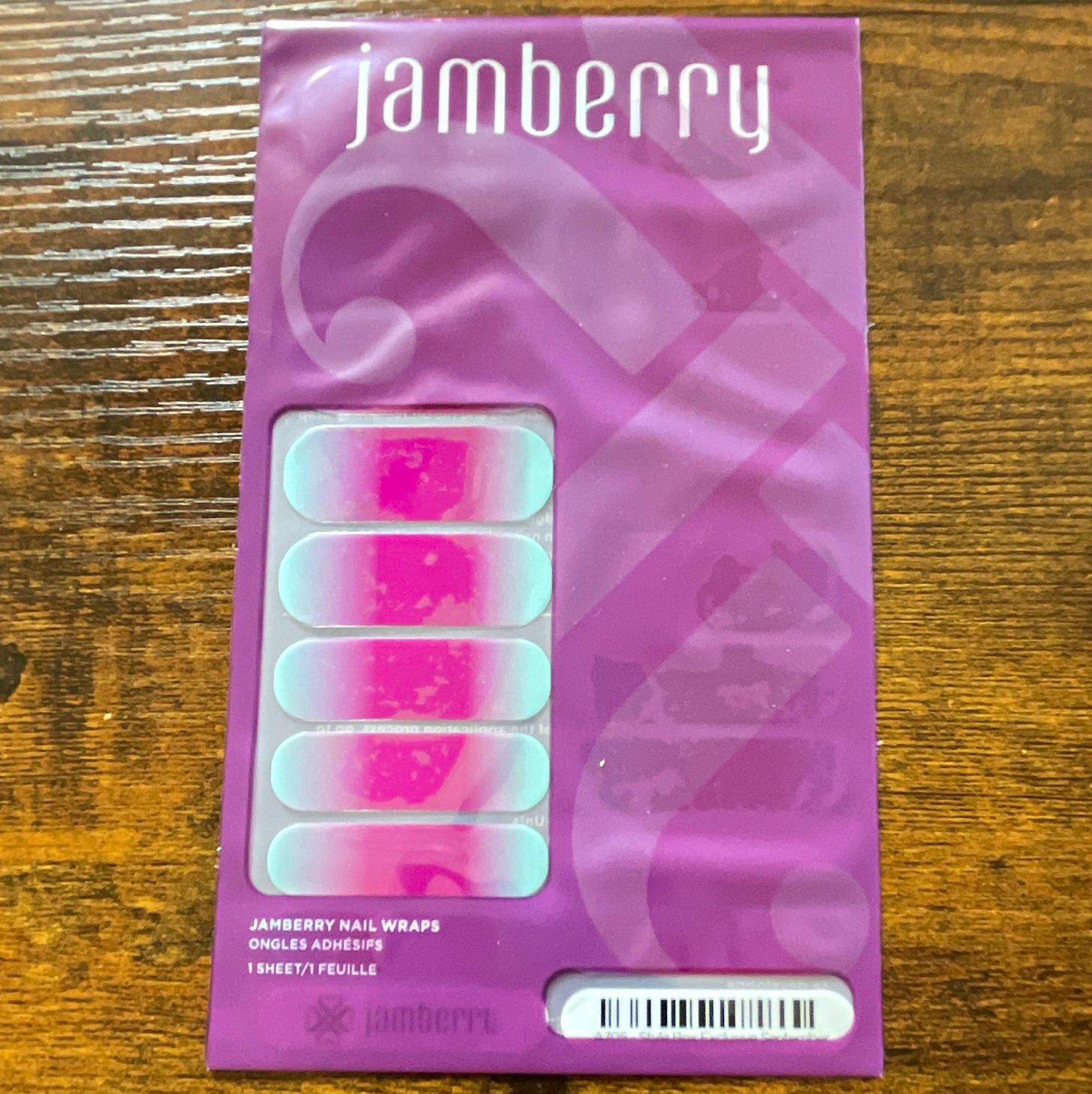 Jamberry Self-Adhesive Ombre Nail Wraps Pink/blue Full Wrap Nail Art Sheet