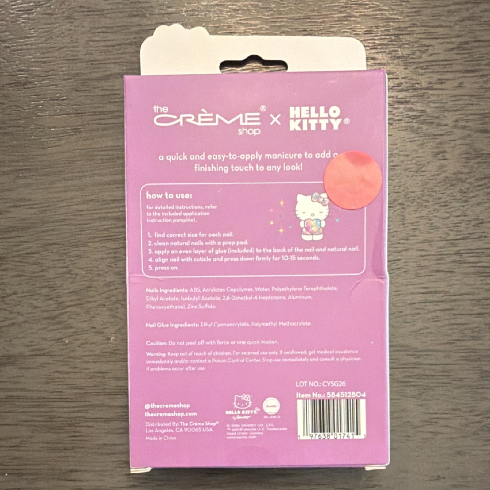 The Crème Shop x Hello Kitty Cat Eye Purple Almond Press-On Nails Set Of 28