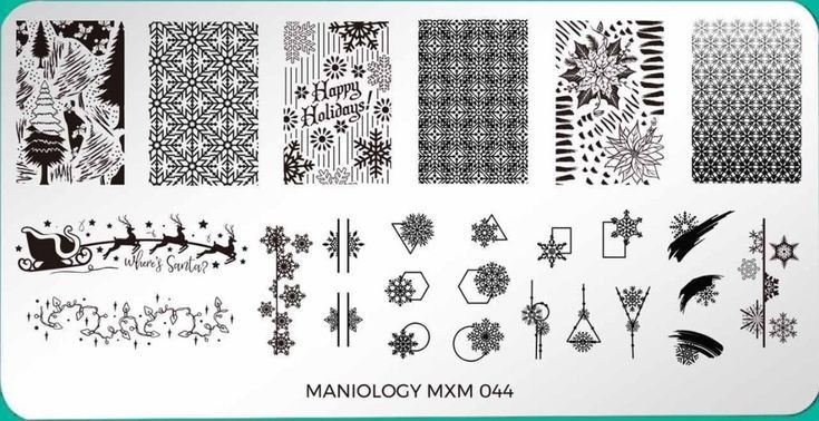 Maniology Mani X Me Nail Stamping Plates Set MXM043 MXM044 Christmas Gingerbread