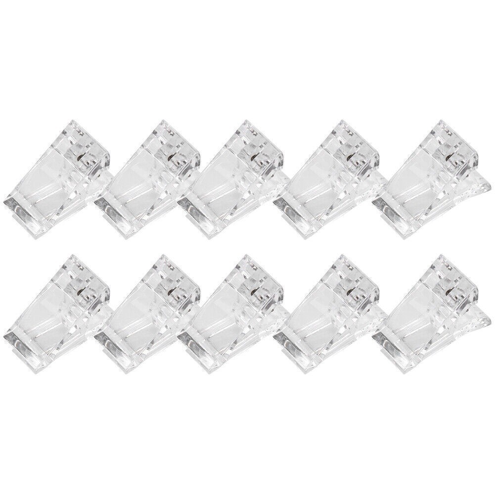 10pcs / Set Transparent Nail Tips Clips Quick Building Mold Clips Nail