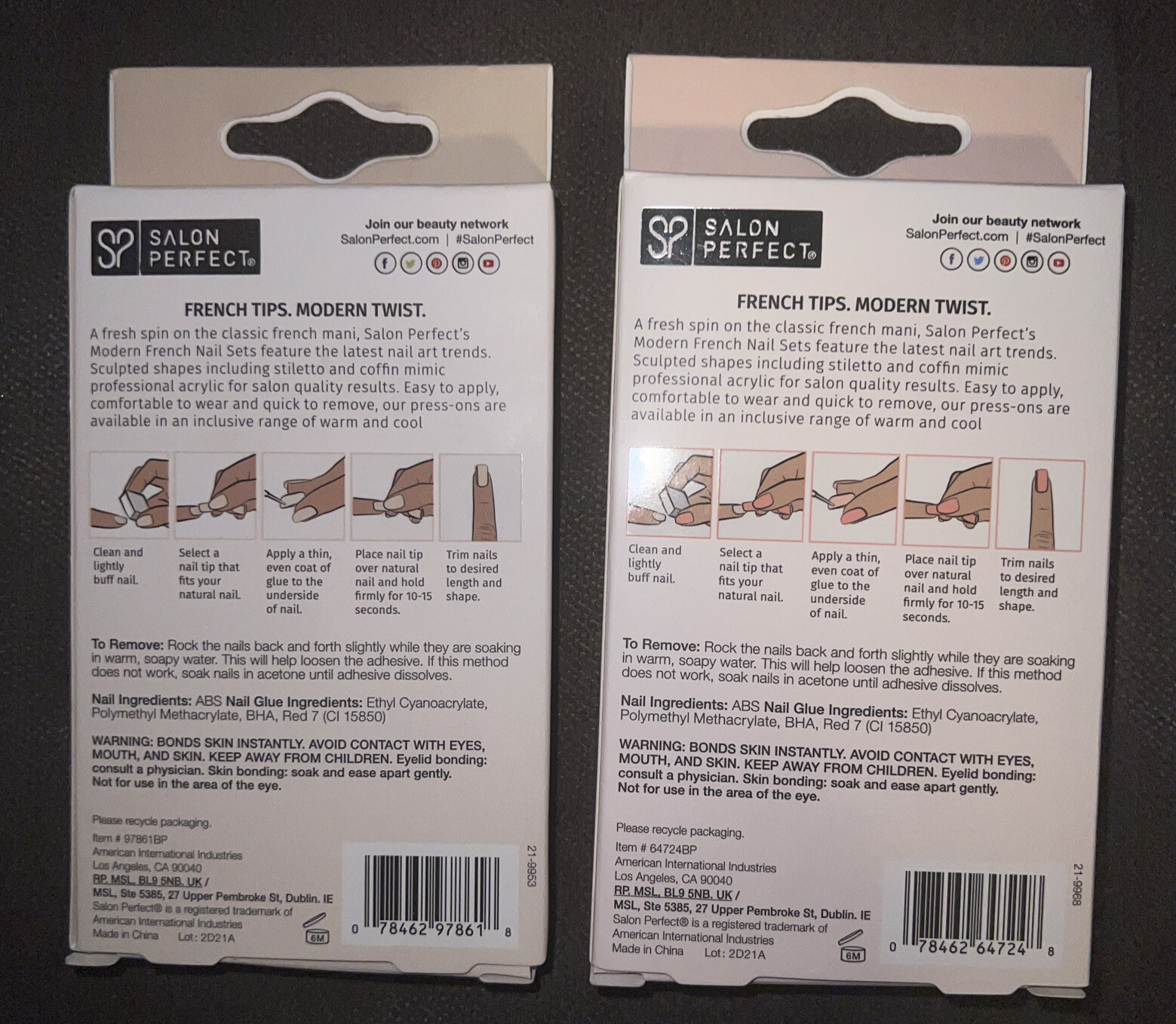 Lot Of 2 Salon Perfect’s Modern French Cheetah & Black Swirl Nail Sets💅{30Each}