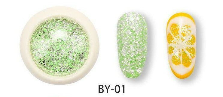 Metallic Neon Chunky Glitter Powder Different Size Sequins Nails Decoration Mix