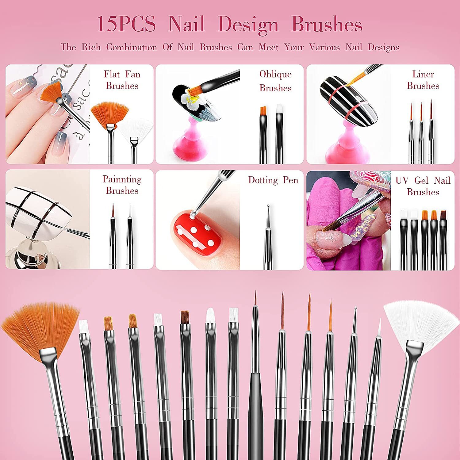 32 Pcs Acrylic Nail Brush Set, Acrylic Nail Brushes for Acry For Nail Art New U
