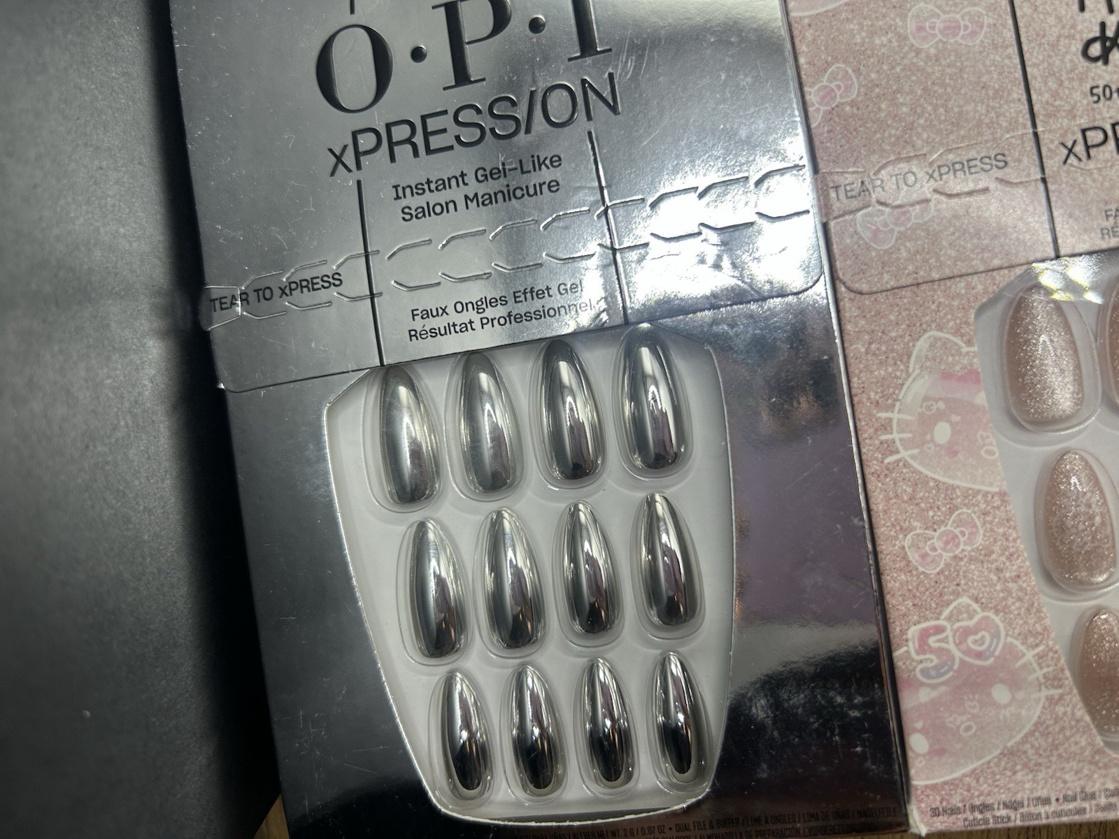 OPI Press-On Nails Hello Kitty Glitter Purple Long Oval Full Cover Pre-Designed