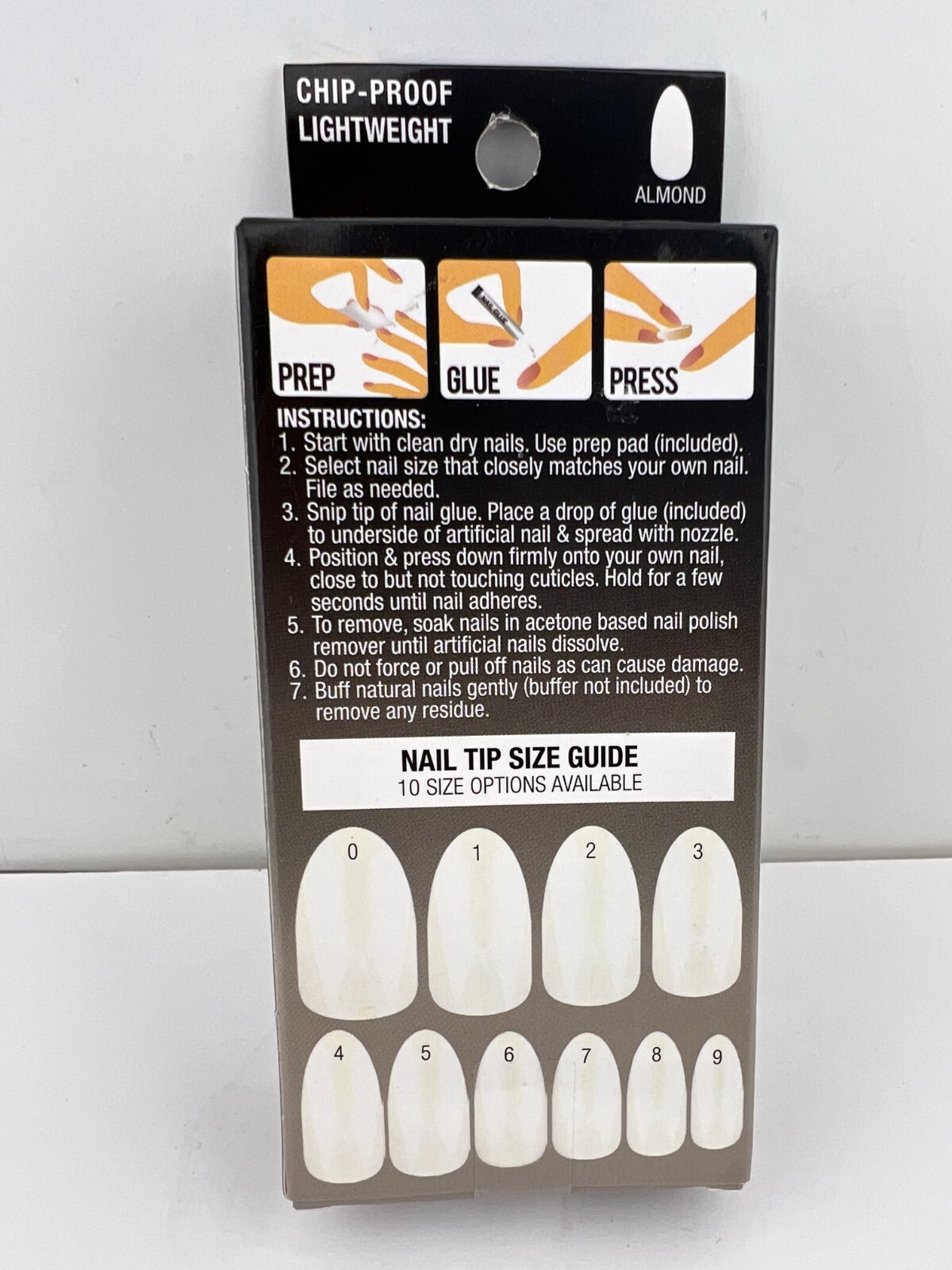 LA Colors Nails GLOW IN DARK Black GLUE-On Med Length Almond CNT490 – 2 PACK