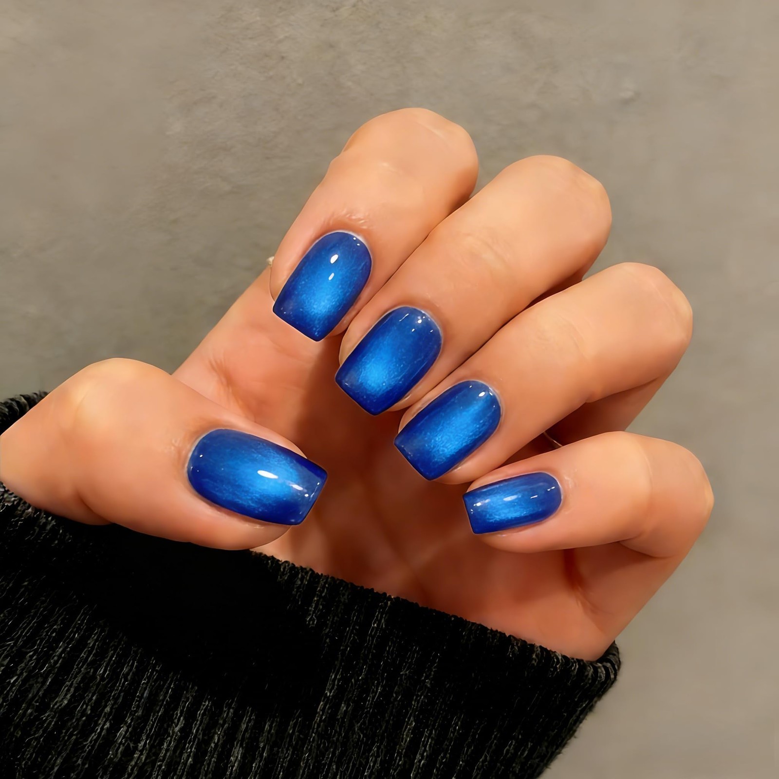 KXAMELIE Royal Blue Cat Eye Press on 30 Pieces(Pack of 1), square royal blue