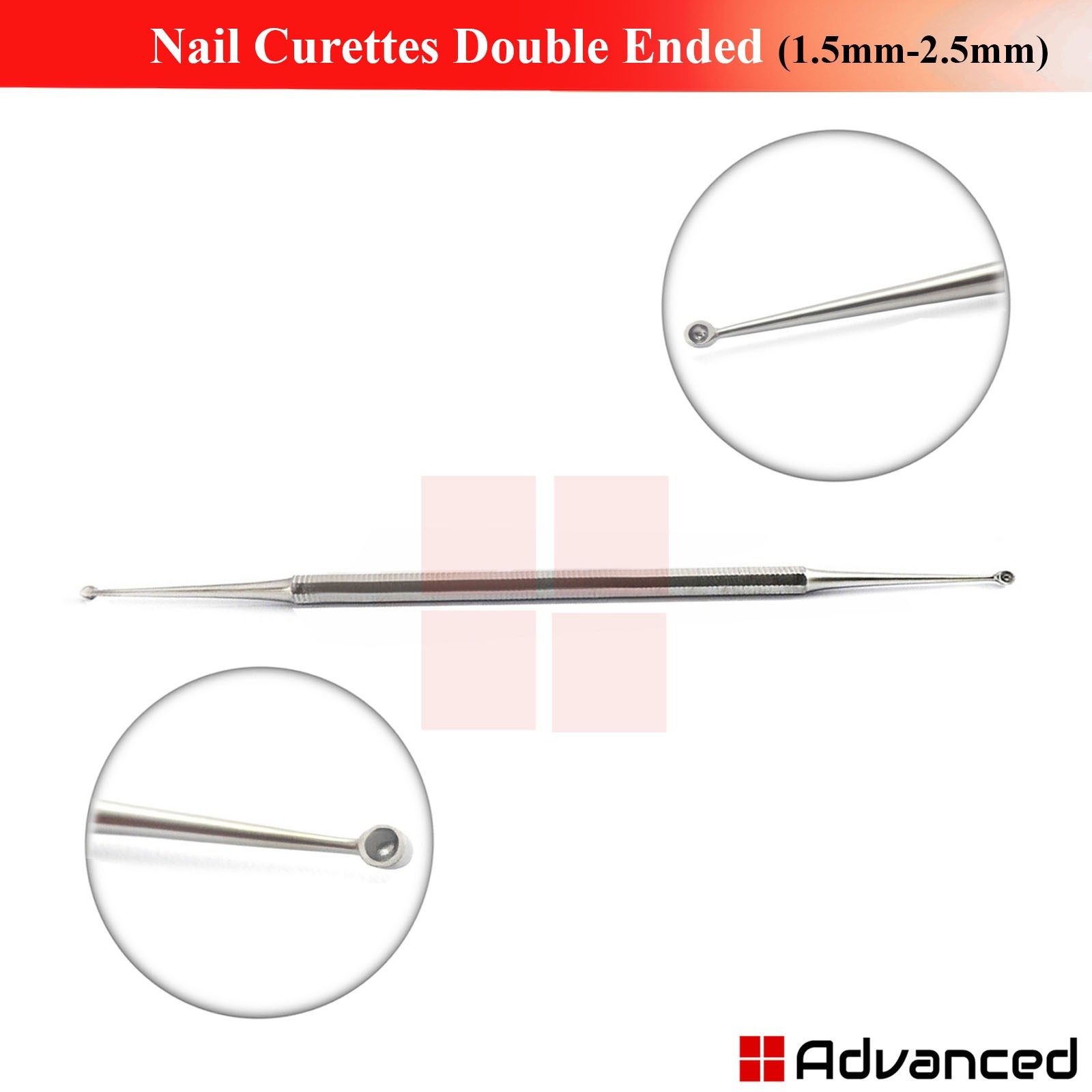 3 Pcs Nail Curette Double Ended Ingrown Toenail Podiatry Chiropody Tool