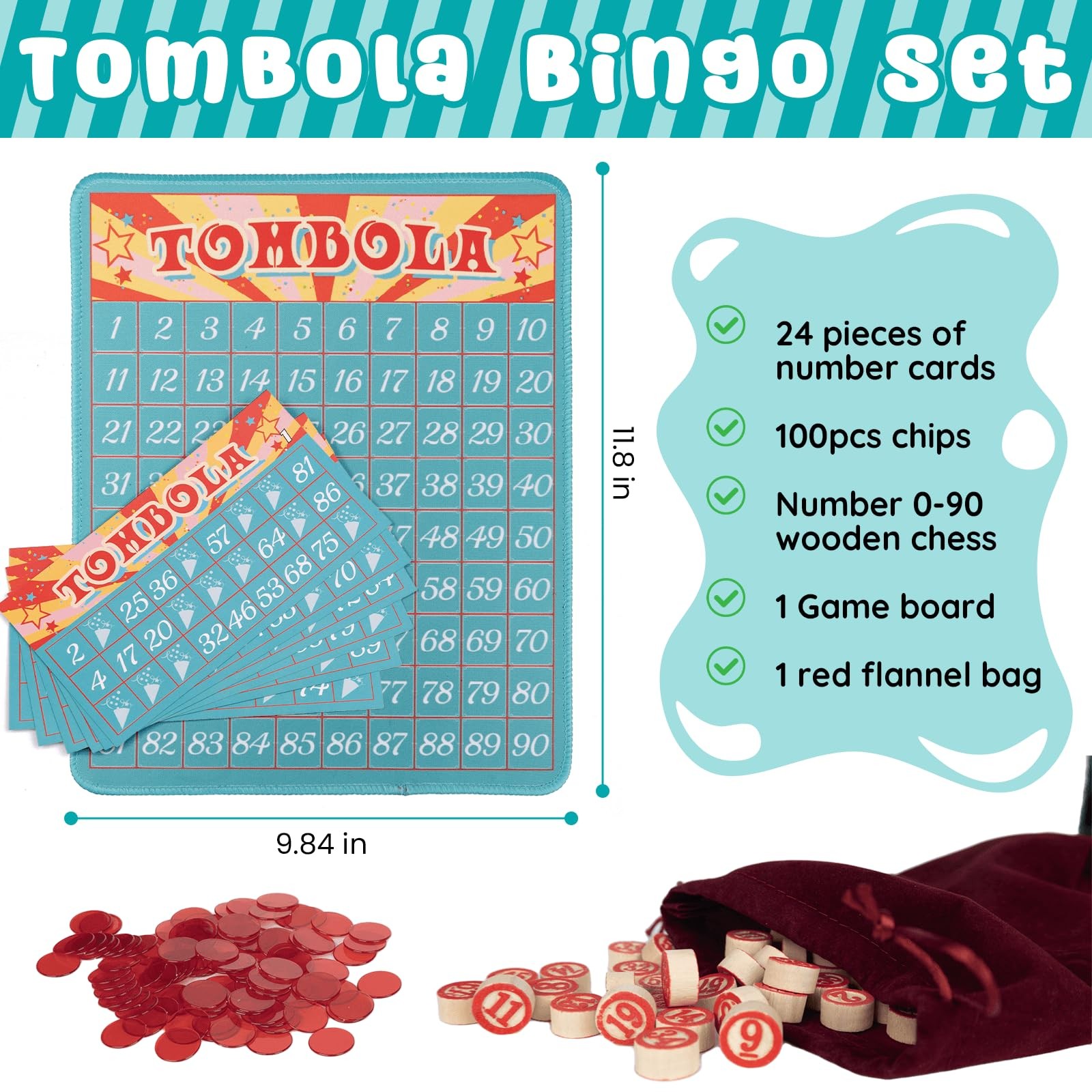 Extguds Tombola Bingo Game,Vintage Italian 6 inches x 7