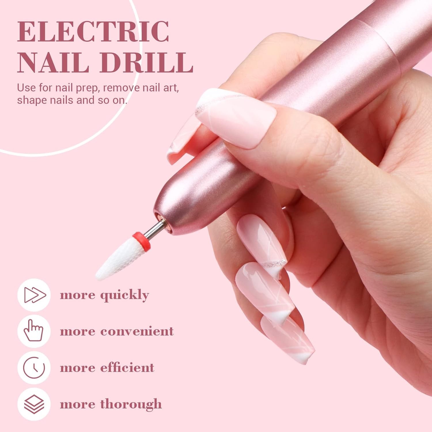 Luxury Acrylic Nail Kit with Drill & Portable UV Light for Home Salon Elegance