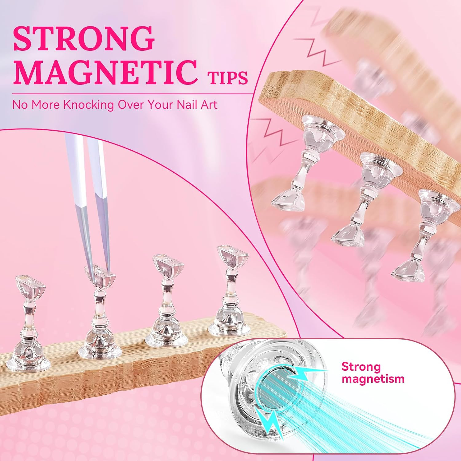 Nail Stand for Press on with Nail Art Brushes Nail Holder for Painting Practice