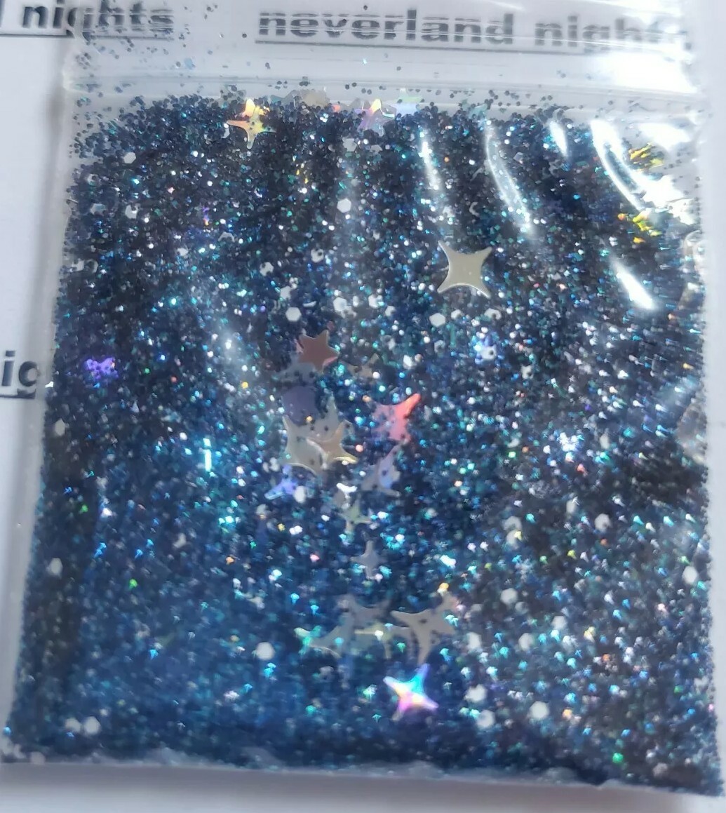 Night Sky |Blue Glitter Mix|Nail Art|Acrylics & Gels