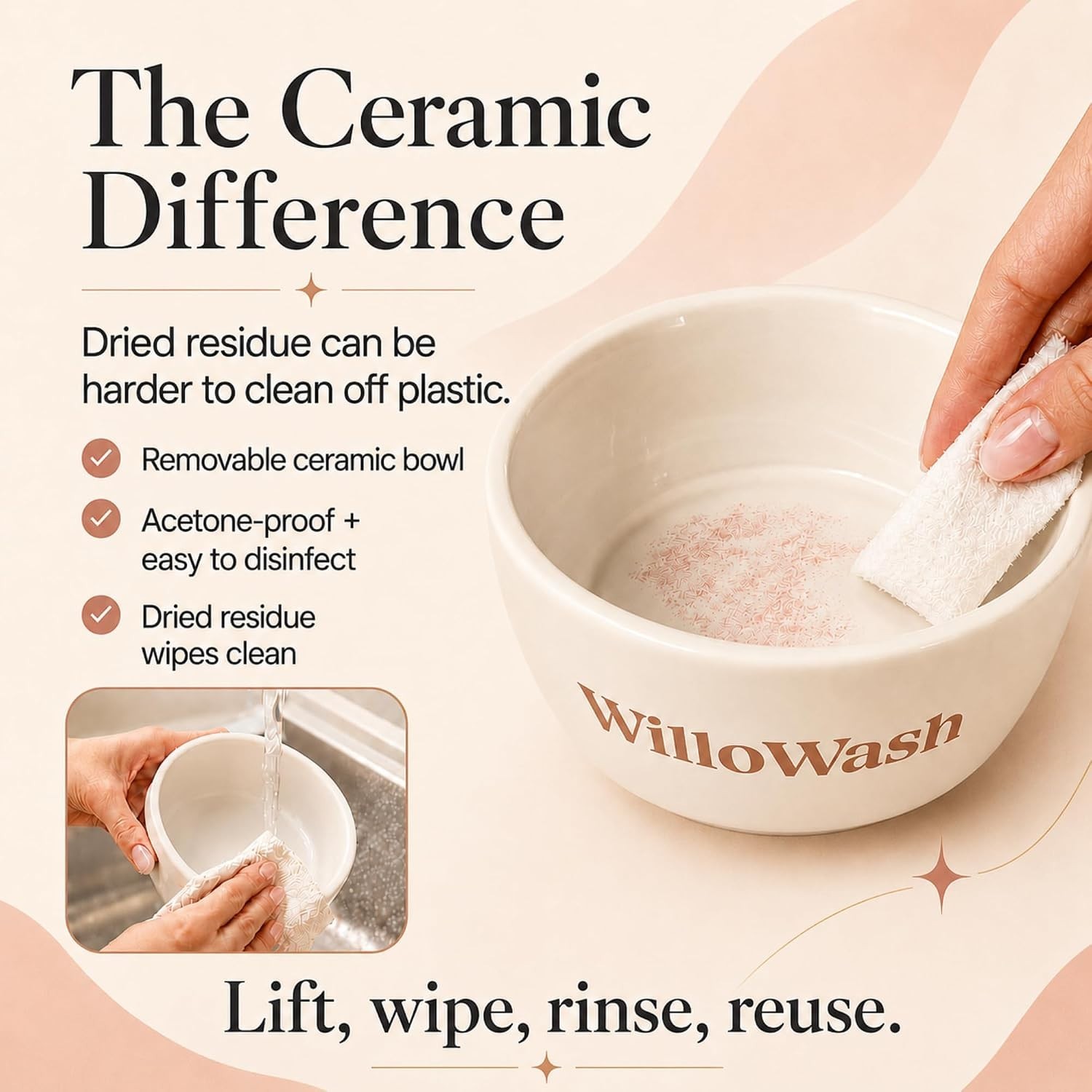 Willowash Nail Remover Bowl for Acrylic & Dip Powder
