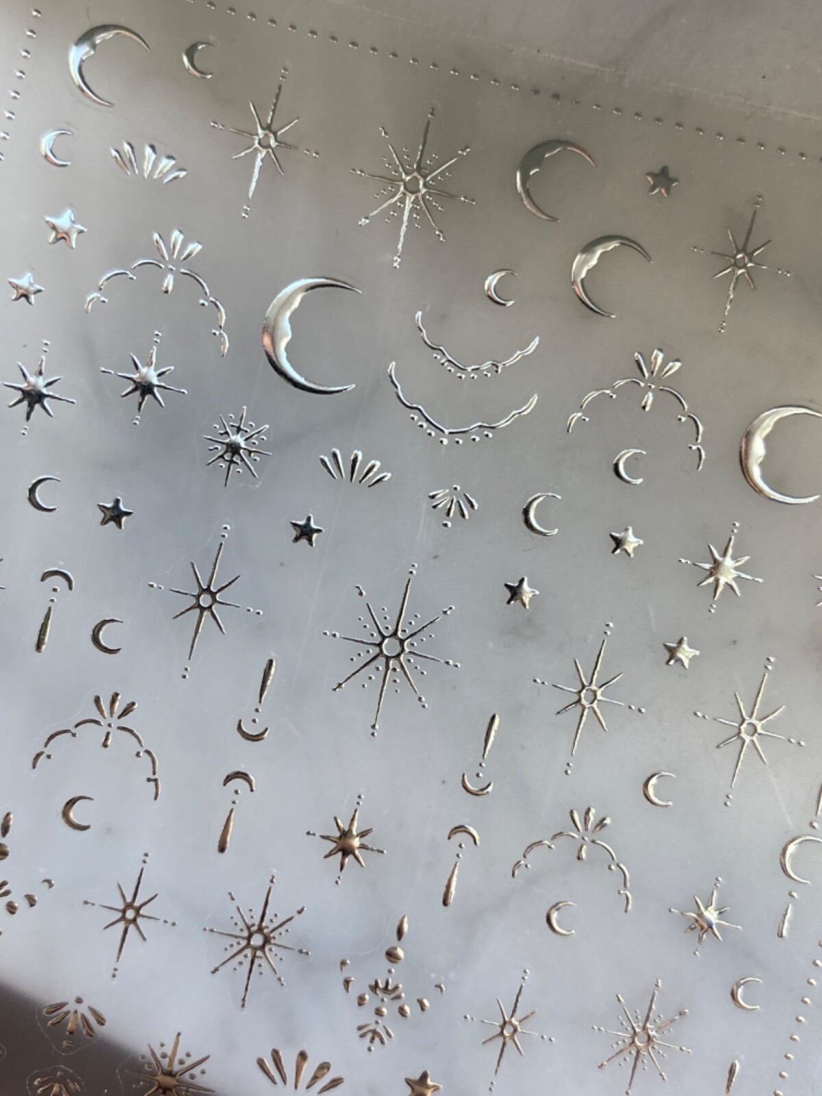 Silver Nail Art Stickers Moon Star Sky DIY Decals High Quality Unique Gifts