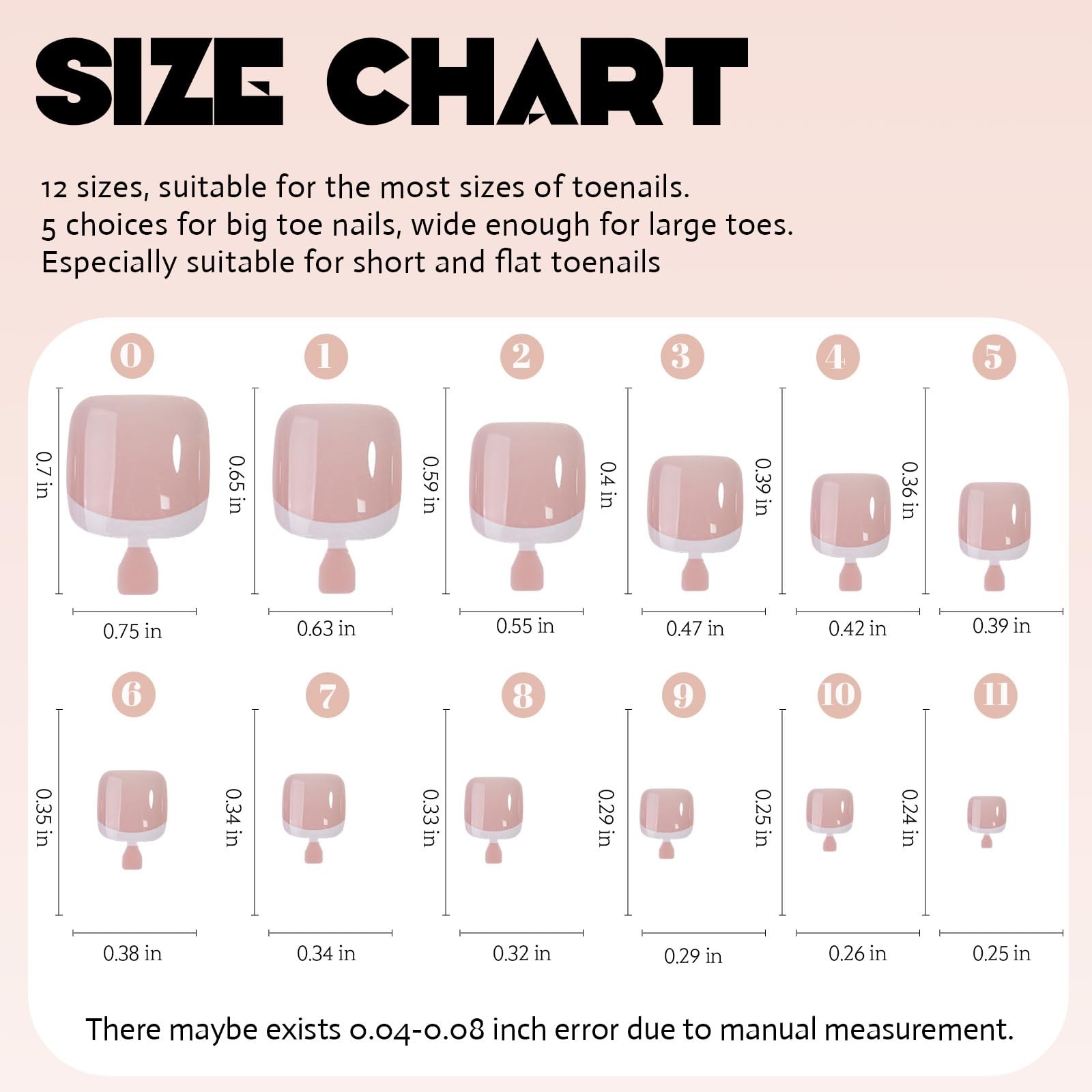 216Pcs Press on Toenails French Tips Toe Nails 1 Fl Oz (Pack of 216) Style-2
