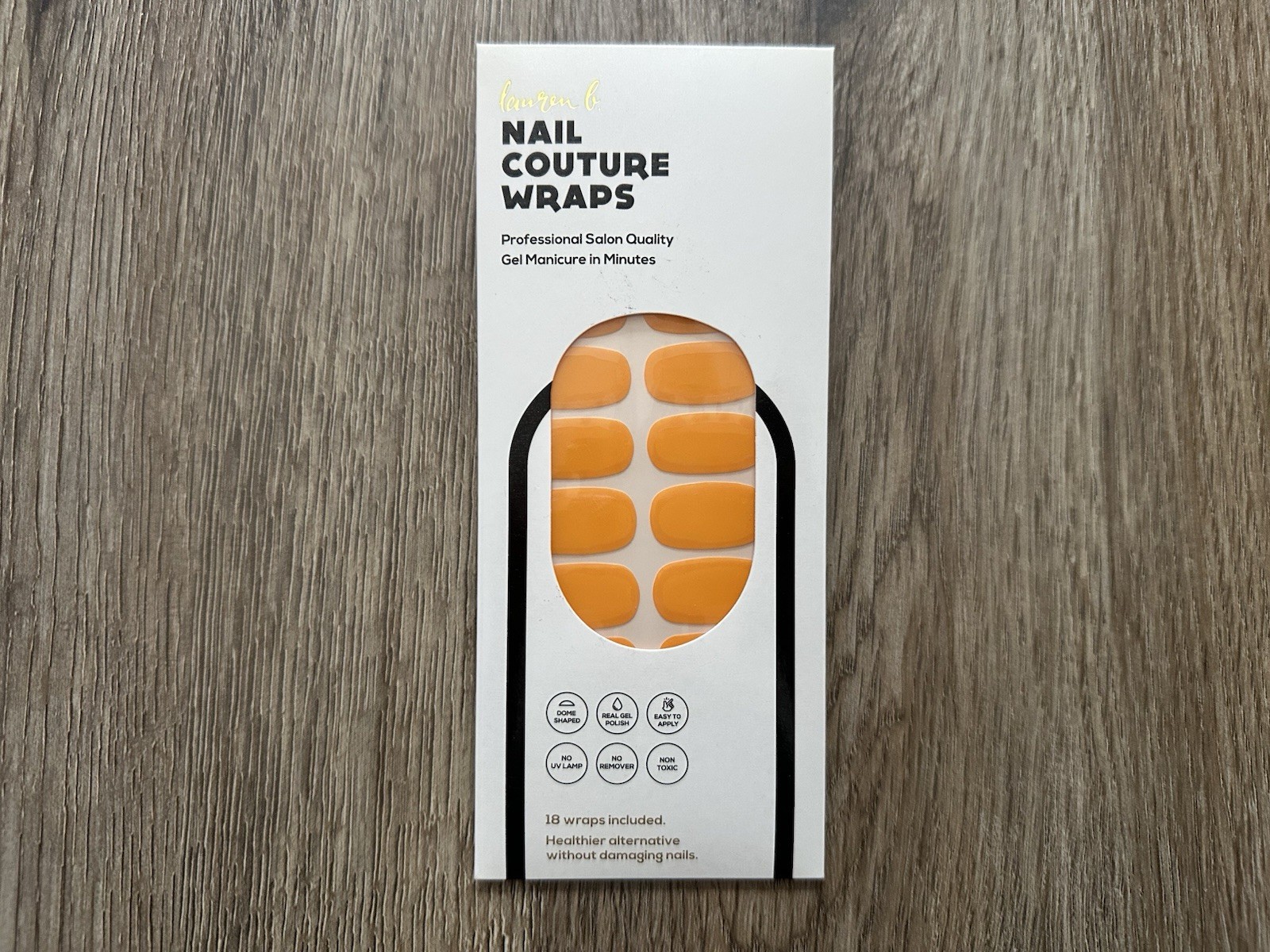 Lauren B. Nail Couture Solid Apricot Orange Gel Manicure Polish Wraps New