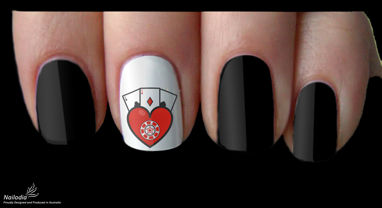 Poker Players Casino Gambler Nail Art Decal Sticker Water Transfer Wrap