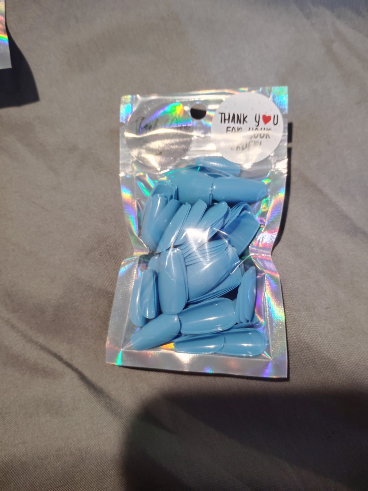Thank You Assorted Artificial Nail Tips With Box – Pink, Blue, Black, Purple