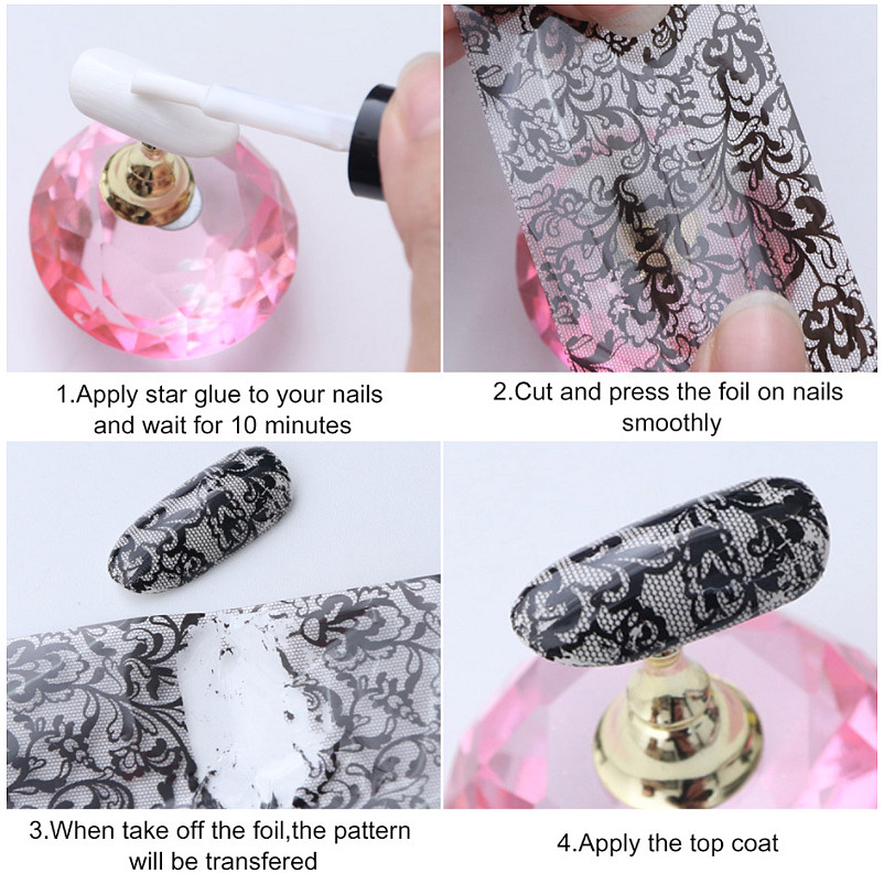 50Pcs 20X4cm Snake Flower Nail Foil Transfer Sticker Butterfly Newspaper Marble