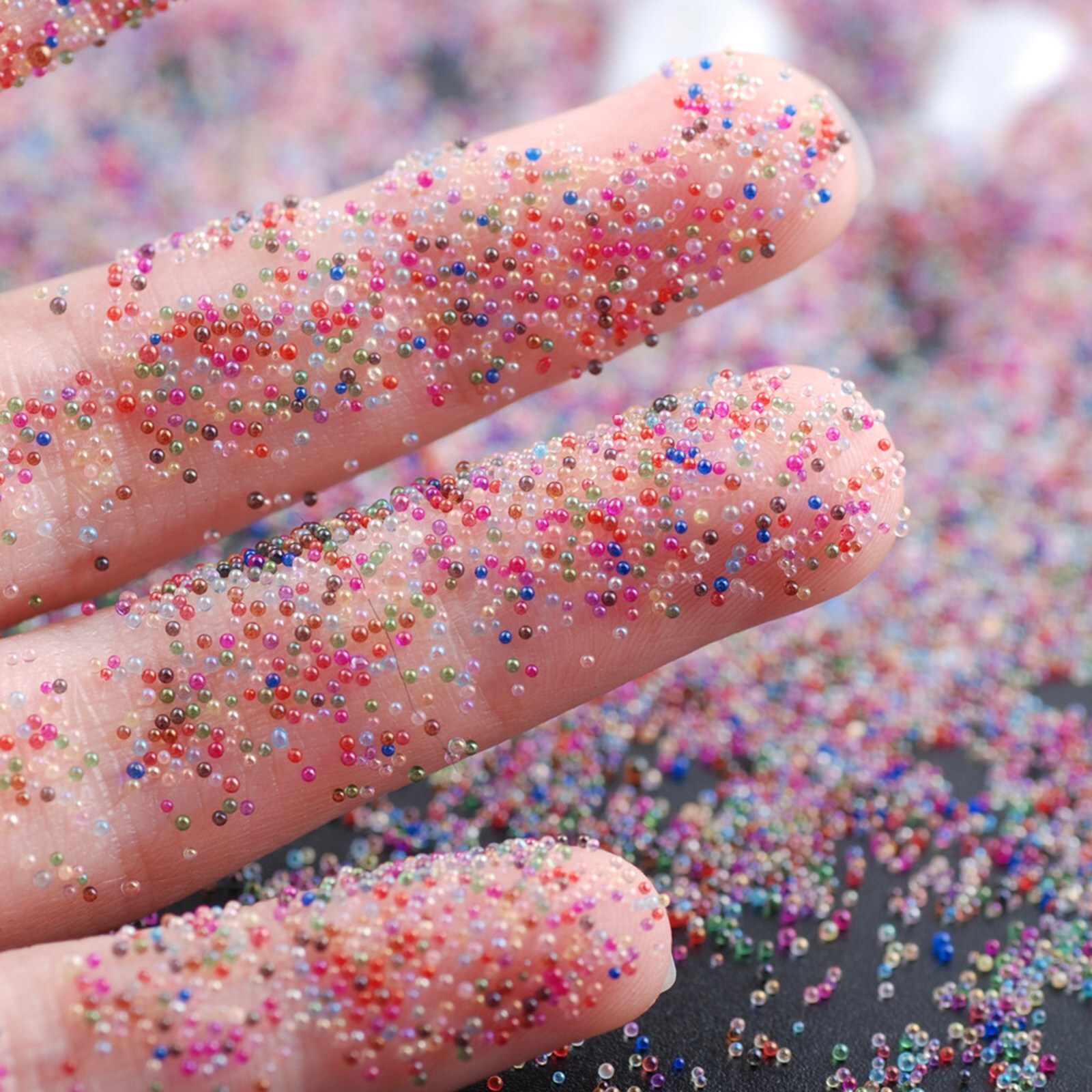 30gram Caviar Glass Mini 3D Micro Beads 0.6-0.8mm + Storage Box Nail Art Tip