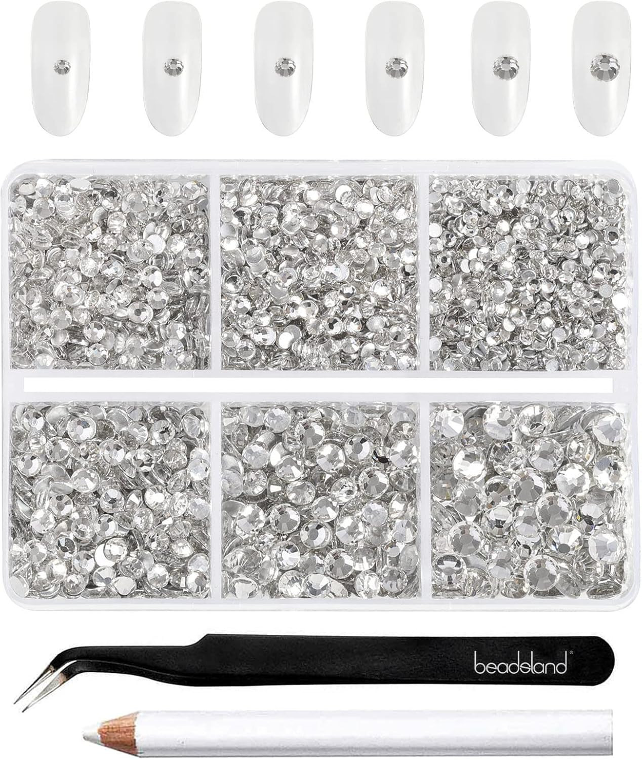 4300pcs Flatback Rhinestones,Clear Rhinestones Nail Gems Round Crystal Rhineston