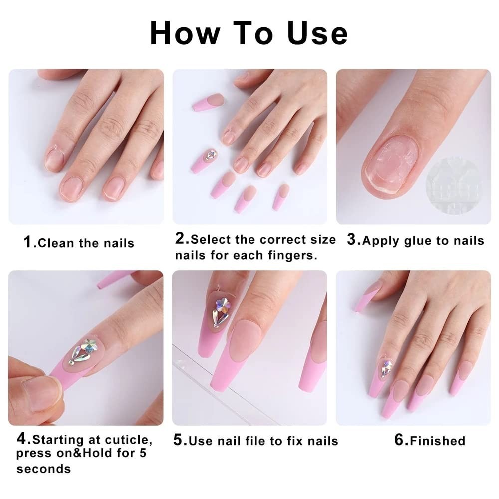 Eco-Friendly 24pcs Short Square Press on Nails – Easy to Apply Glossy Finish