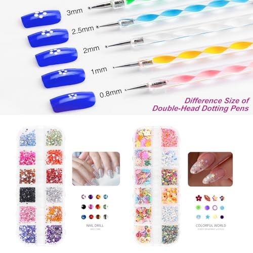 Major Dijit Acrylic Nail Starter Kit with LED Lamp, 12 Colors, Drill