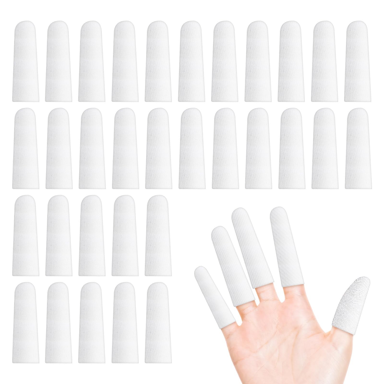 200 pcs Cotton Finger Cots Cloth Toe Sleeves Fingertips Protective Cover White