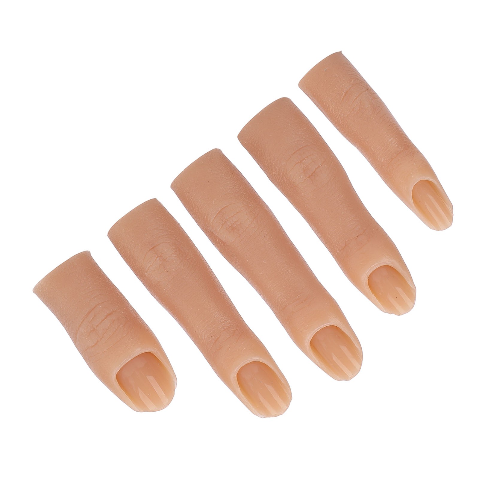 5 Pcs Silicone Nail Practice Finger High Elasticity For Nail Art Easy To Use