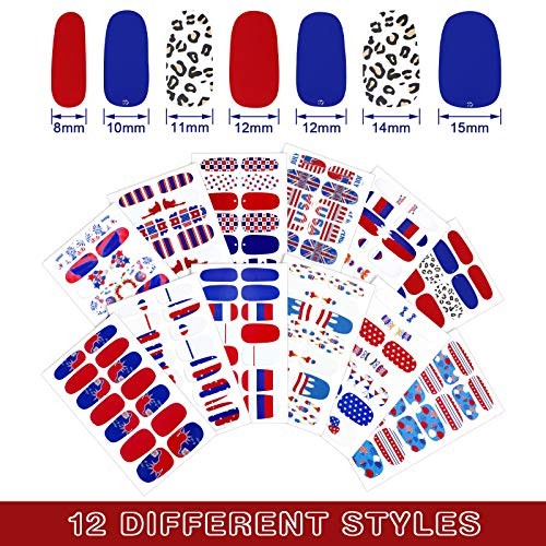 12 Sheets 4th of July Nail Wraps Stickers Decals Patriotic Labor Day Classic