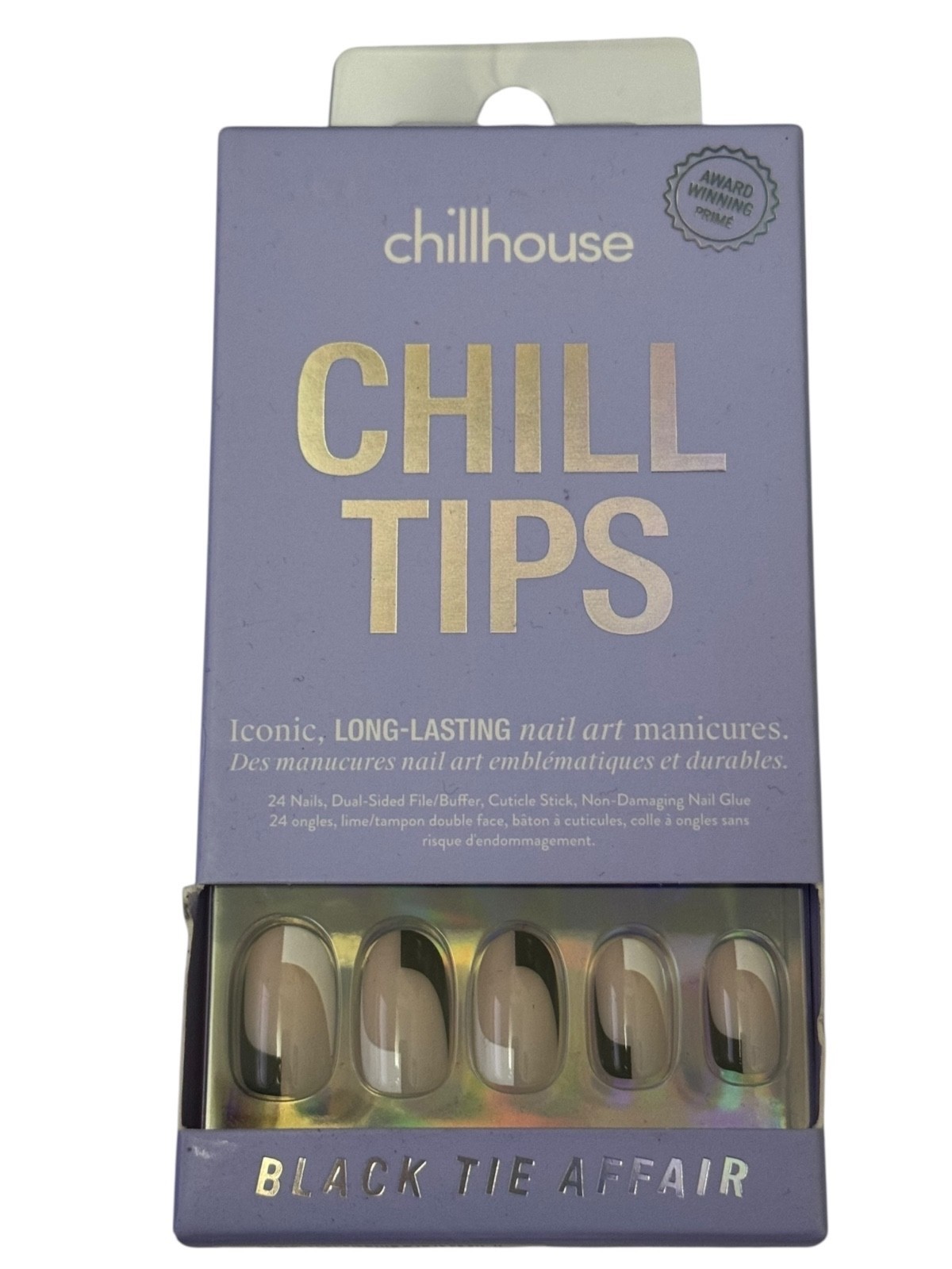 Chillhouse Chill Tips Black Tie Affair Press On Nails 24 Count Long Lasting
