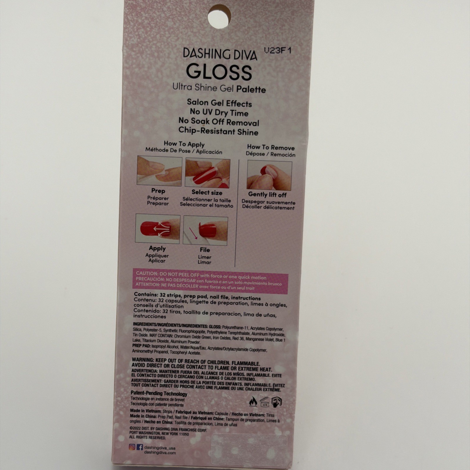 Dashing Diva Gloss Ultra Shine Gel Palette 32 Nail Strips SugarPlum Dance – NEW