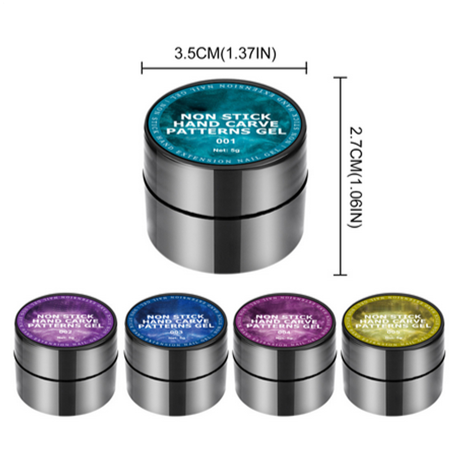 3D Nail Art Gel 5 Colors Sculpting Gel Nail Solid Molding Designs Non-Stick