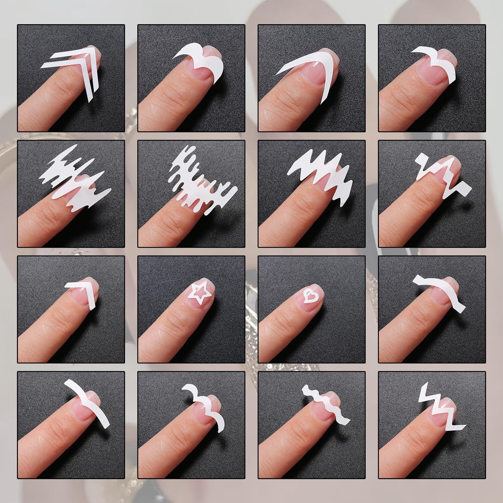 36 Sheets 1158 Pieces French Tip Nail Guides 17 Styles Nail Design Stickers S…